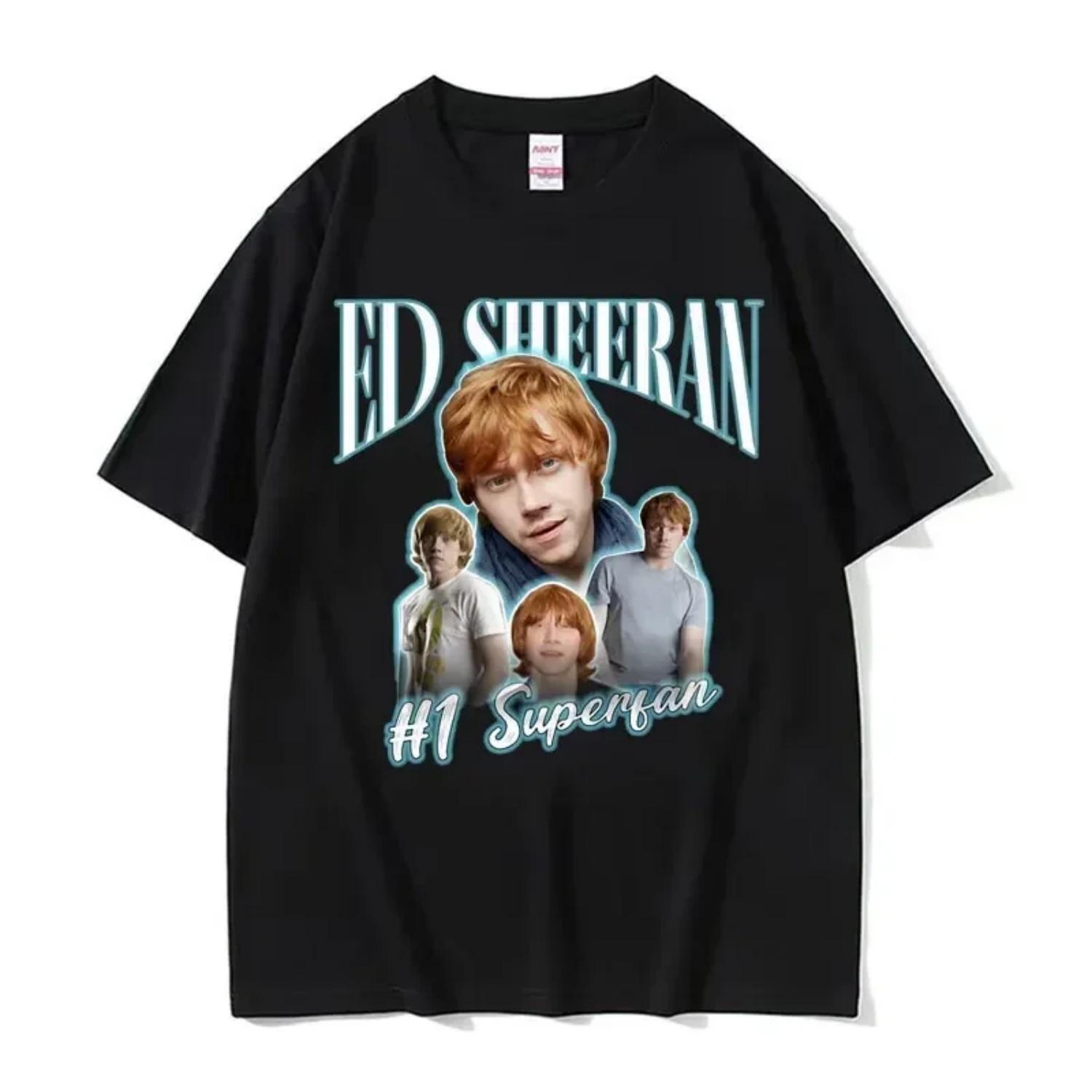 

Funny Ed Sheeran Number One Superfan Meme T Shirt Women Fashion Retro Short Sleeve T-shirt Unisex Gothic Casual Tshirt S чёрный
