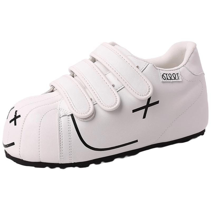 Velcro big head German training shoes women's retro ugly cute smiley face 2025 summer new thick sole inner height increase Forrest Gump shoes little