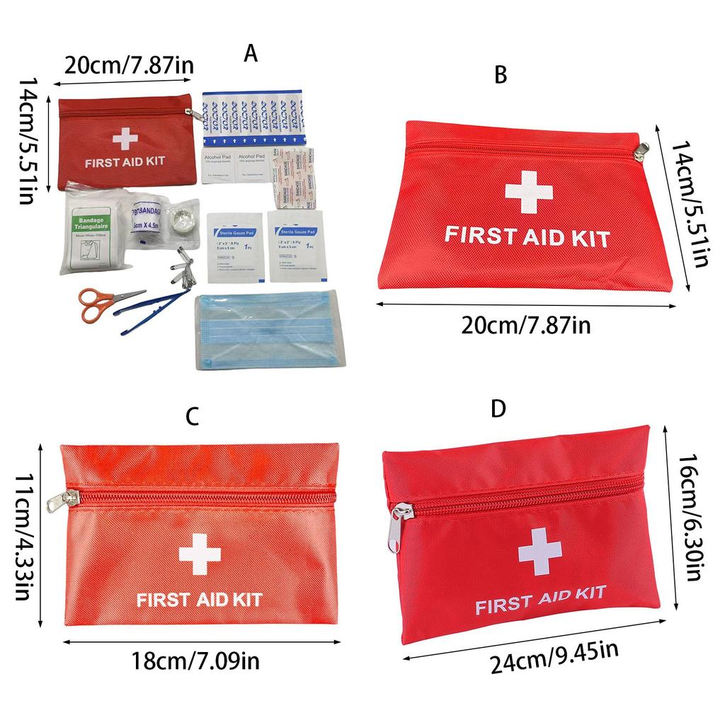 12Pcs Outdoor First Aids Kits Portable Emergency Outdoor Storage Bag Including Bandages Scissors Tweezers Enduring