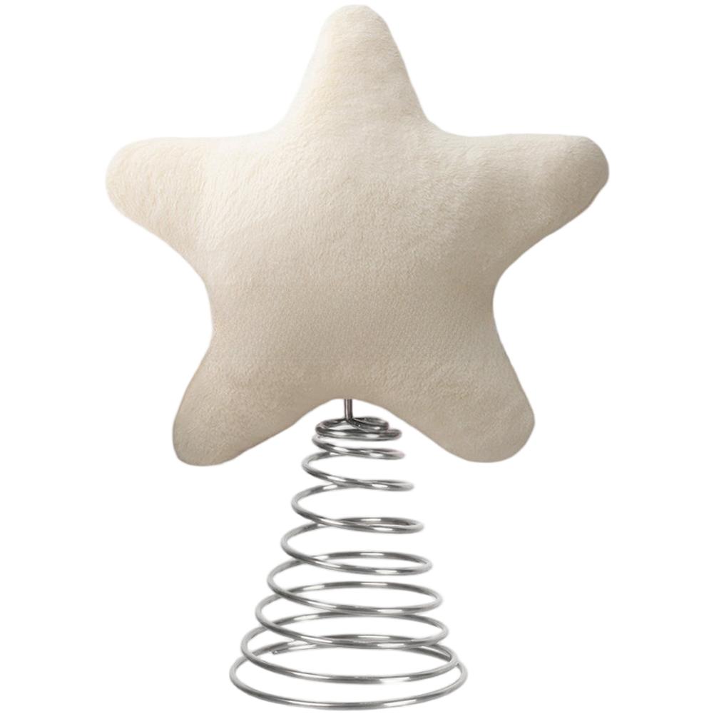 Christmas Decoration Star Tree Finisher with Plush Texture and Sturdy Metal Frame Designed for Tree Tops and Holiday Atmosphere