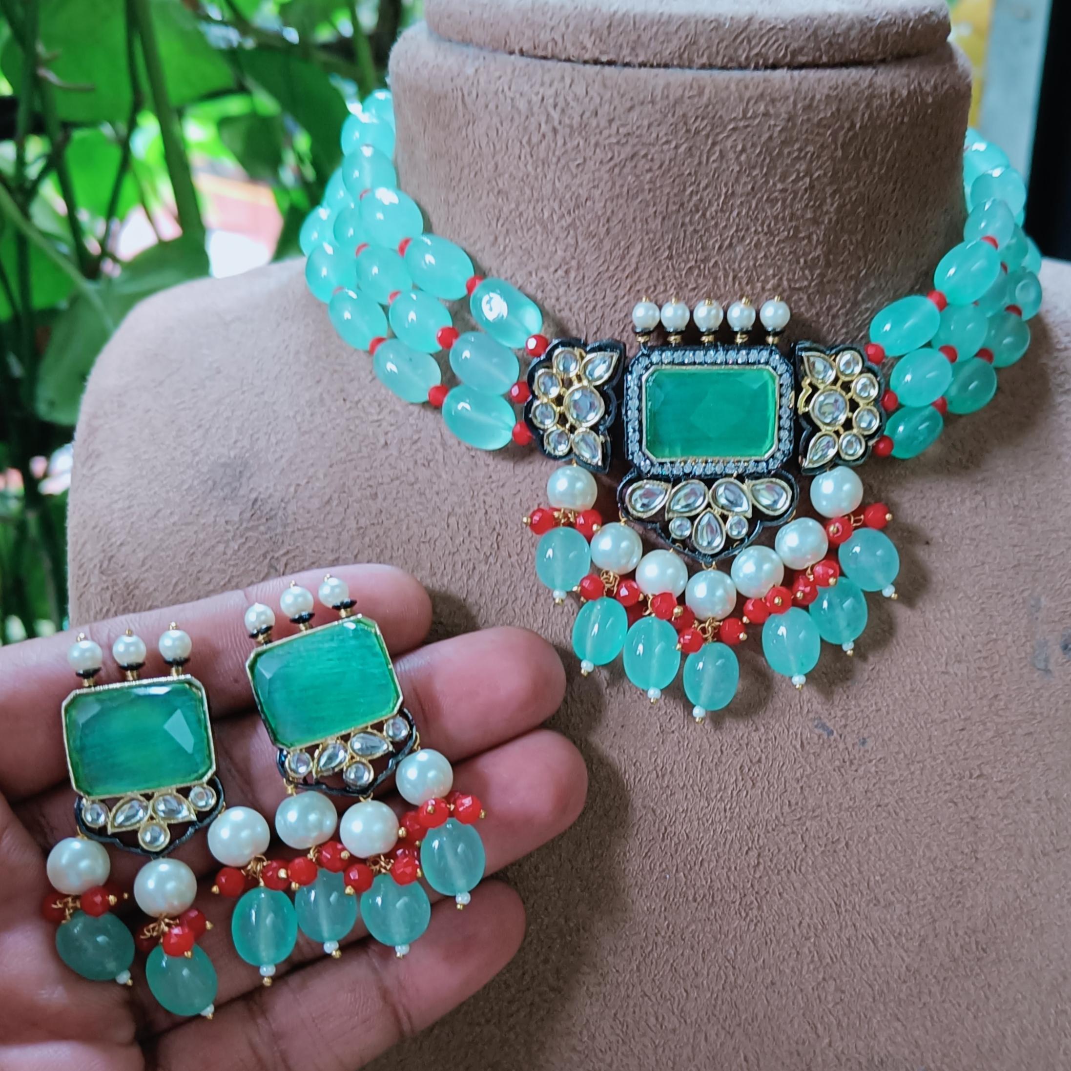 

Женское свадебное синее колье ручной работы, наборы подвесок, серьги