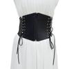 Goth Dress Ornament Vintage Zipper Pu Leather Bandage Women Belt Lady Cummerbunds Women'S Corset