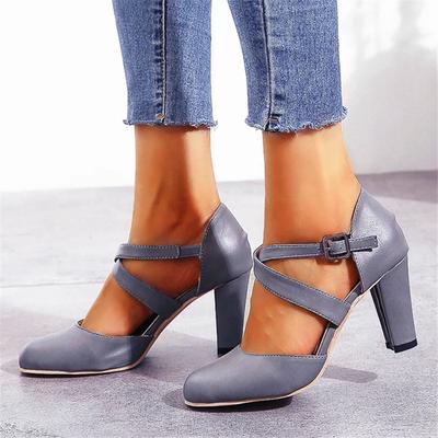 Fashion New Roma Pumps for Women Retro Sandals High Heel Ankle Summer Belt Buckle Pumps Casual Women's Shoes 2024