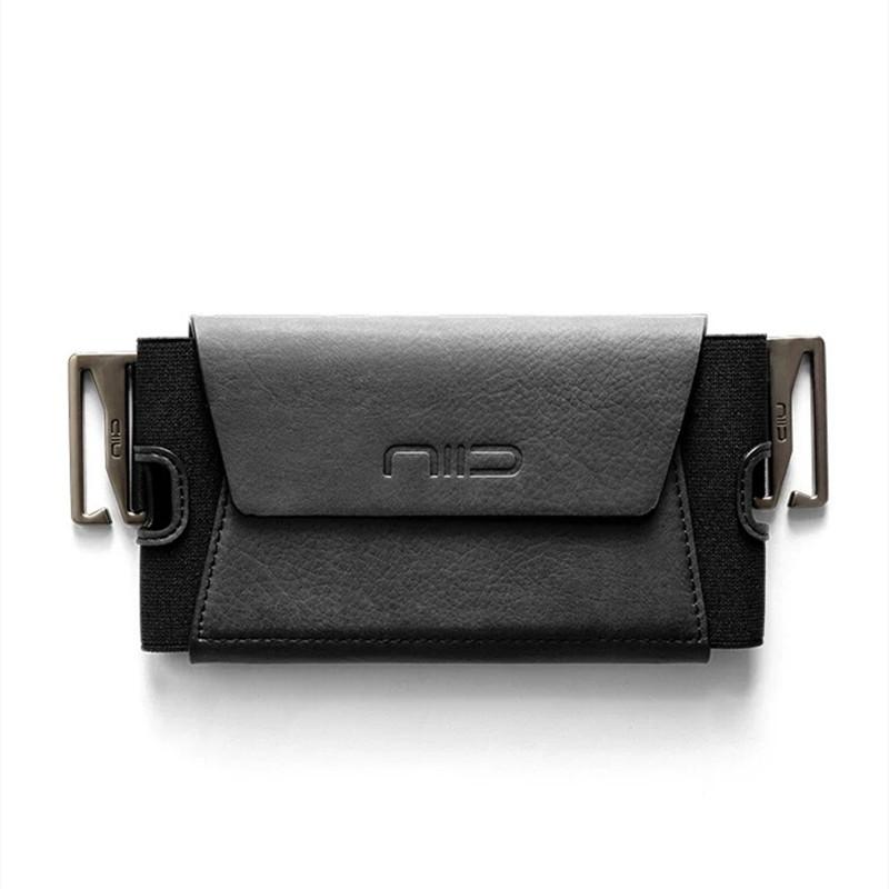 

Magnetic Snap MOLLE EDC Tactical Card Holder Leather Wallet Outdoor Multifunction Quick Detachable Mobile Phone Strap Bag чёрный