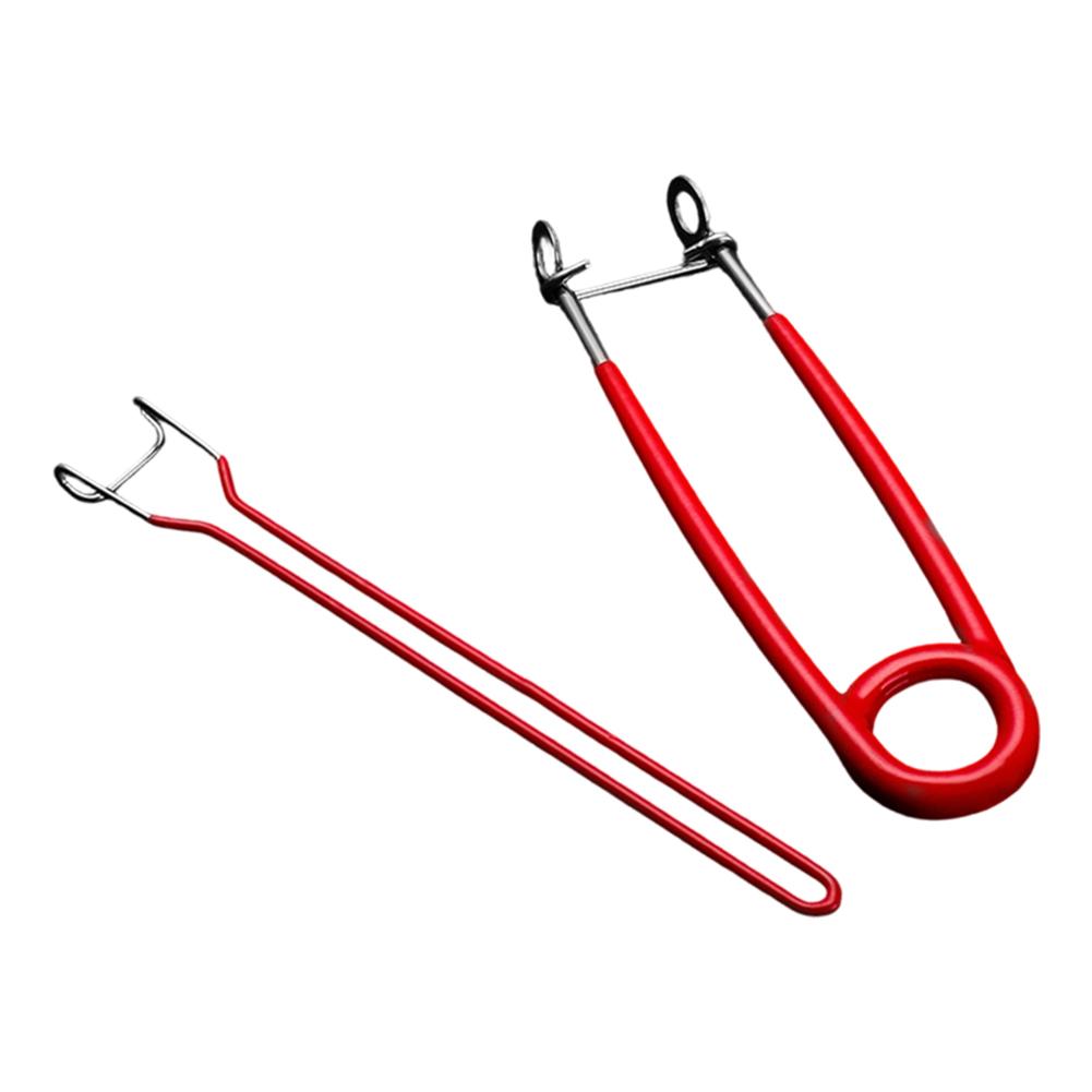

2Pcs/set Fish Mouth Spreader Stainless Steel Fish Frog Disgorger Hook Remover Tool Fishing Hook Extractor Fishing Accessories красный