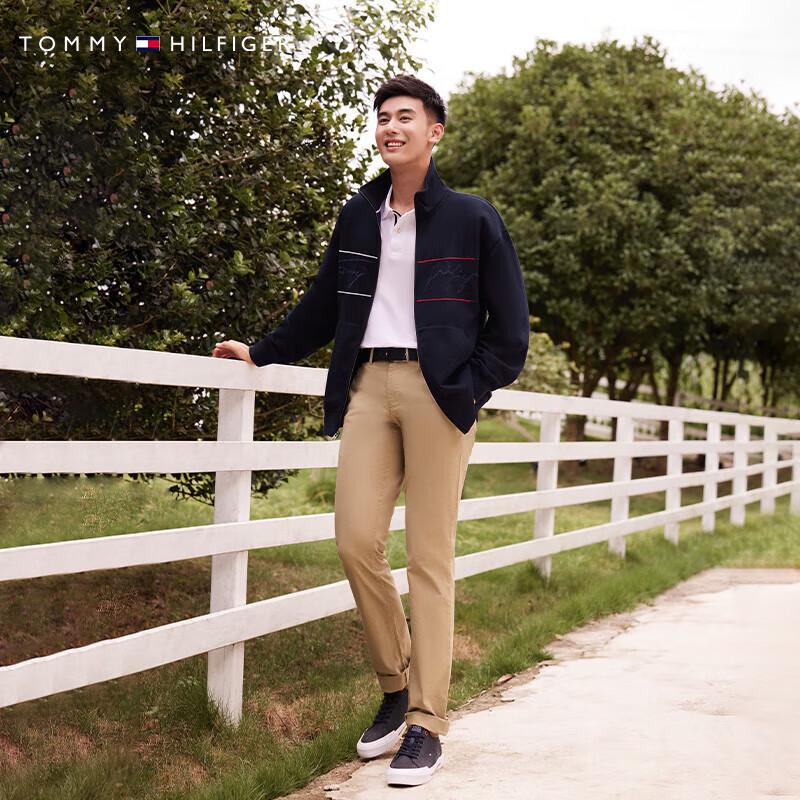 Tommy Hilfiger Men's Fleece Embroidered Stand-Collar Cardigan Sweatshirt