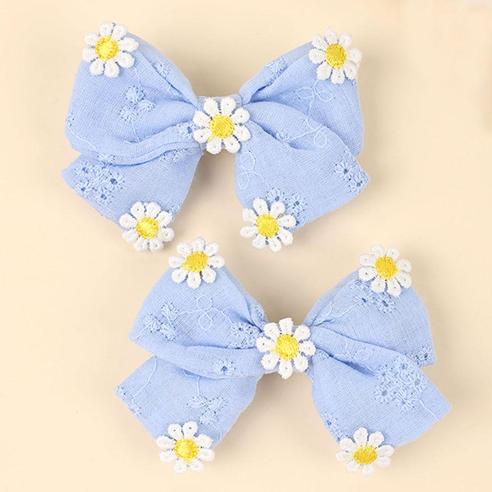 2 Stück Rosa Blume Haarspange Süß Handgemacht 100% Baumwolle Schleife Floral Schleife Haarnadel Für Mädchen Kinder Baby Accessoires Kinder Kopfbedeckung