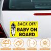1step2dream Funny Baby on Board Bumper Sticker 2Pcs, Car Essentials | Back off Sign and Reflective See-Through When Driving in the Dark | 7 x 5