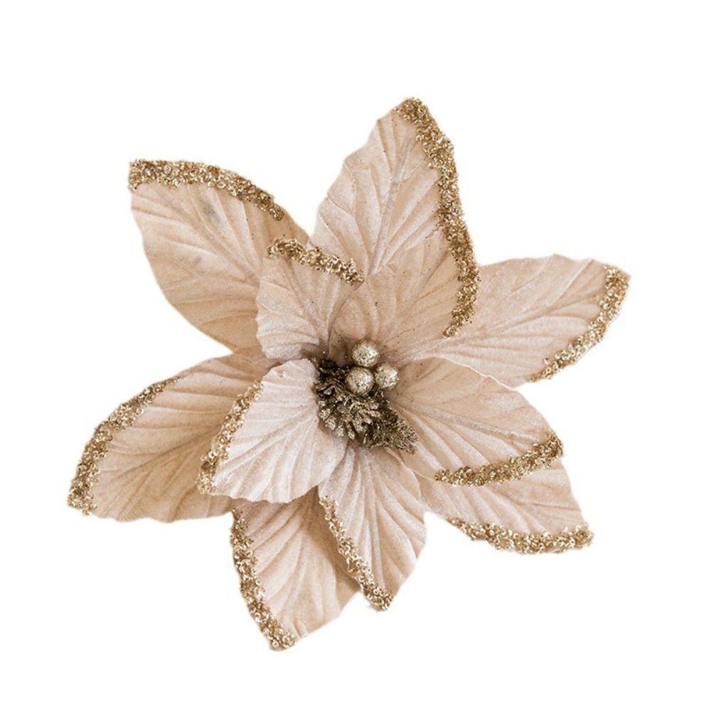 High Quality Fabric Plastic Christmas Artificial Flowers DIY Decoration Ornaments Fake Flower 30cm Christmas Decor Xmas