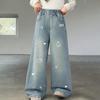Hello Kitty Girls' 2026 Autumn Cartoon Print Loose Soft Jeans