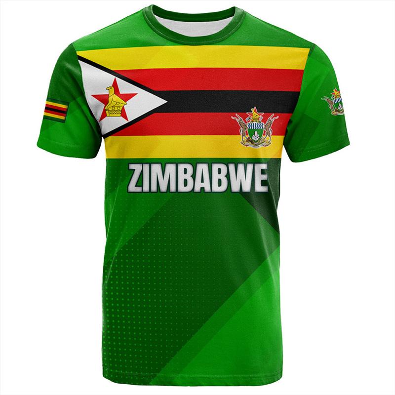 Harajuku 3D tričko s potiskem vlajky Zimbabwe pro muže děti sport mír a láska trička unisex módní trička pánské oblečení