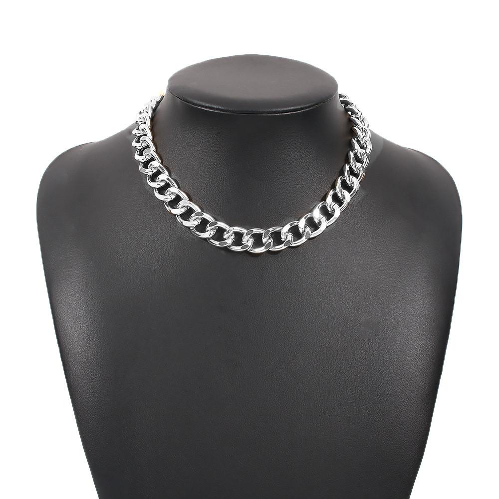 Retro Exaggerated Thick Chain Necklace Double Personality Chain Hip-Hop Neck Chain Choker Necklac Women Jewelry