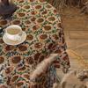 1 PC American Countryside Style Sunflower Round Table Tablecloth, Decorated With Retro Polyester Fiber Rectangular Thick Dust-Pr