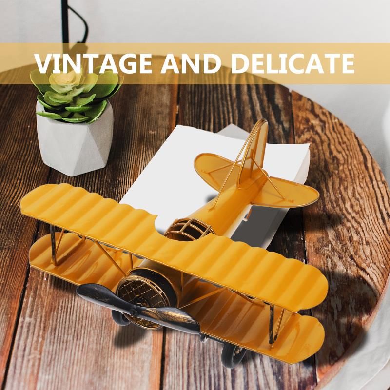 Handmade Small Airplane Model Ornaments Creative Plane Statue Miniatures Art Crafts Decoration Desk Accessories Gift