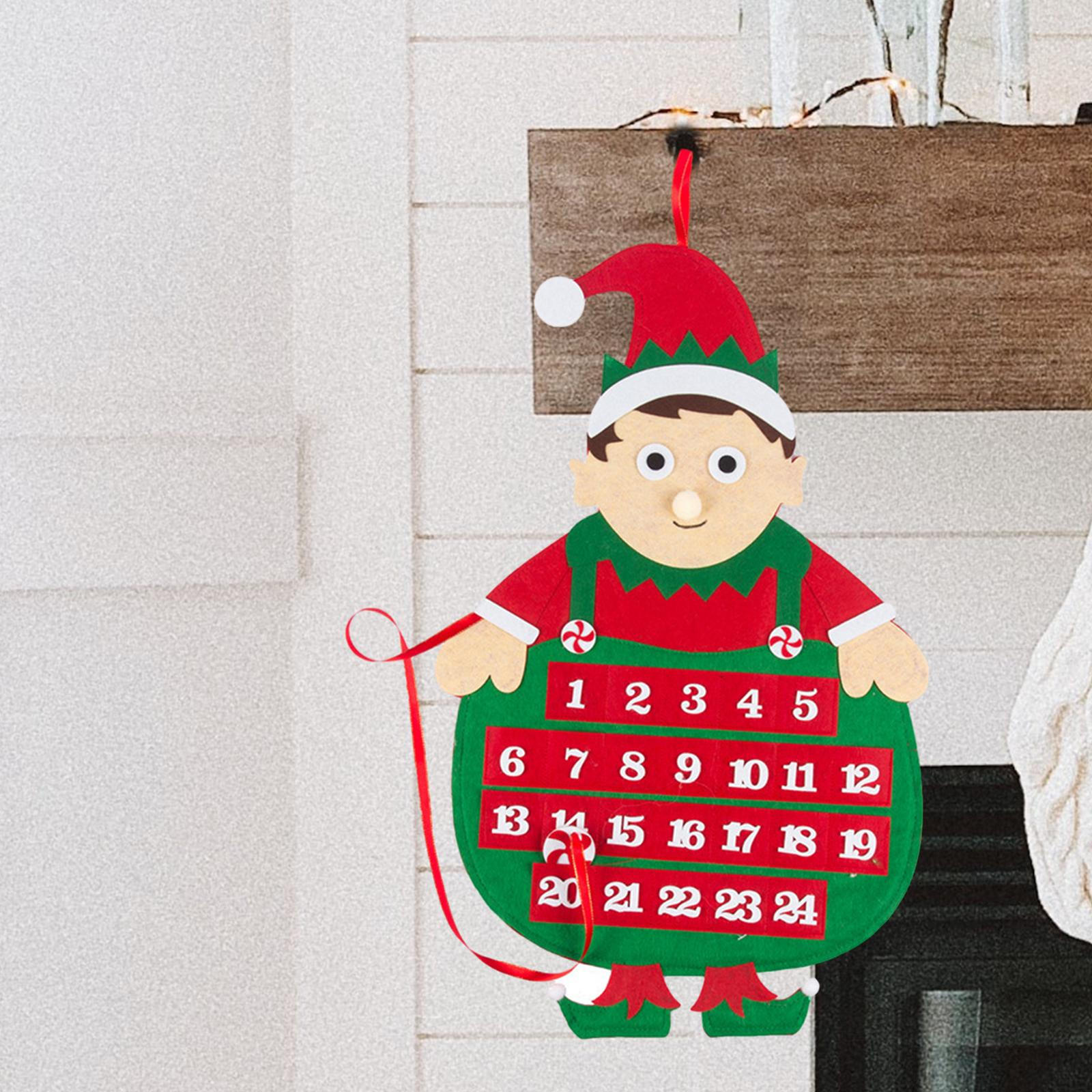 

Рождественский адвент-календарь, для рукоделия, 24 дня, подвеска из фетра