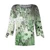 3/4 Sleeve Shirts For Women Pattern Print Graphic Tees Blouses Casual Plus Size Basic Tops Pullover
