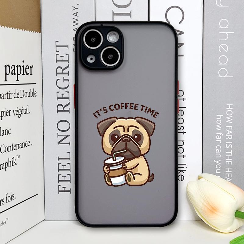 

Funny Cartoon Coffee Dog Couple Phone Case for Samsung Galaxy S25 Ultra S25+ S24 S23 Ultra S22 Plus S21 FE S20 Paired Hard Cover Galaxy S23+