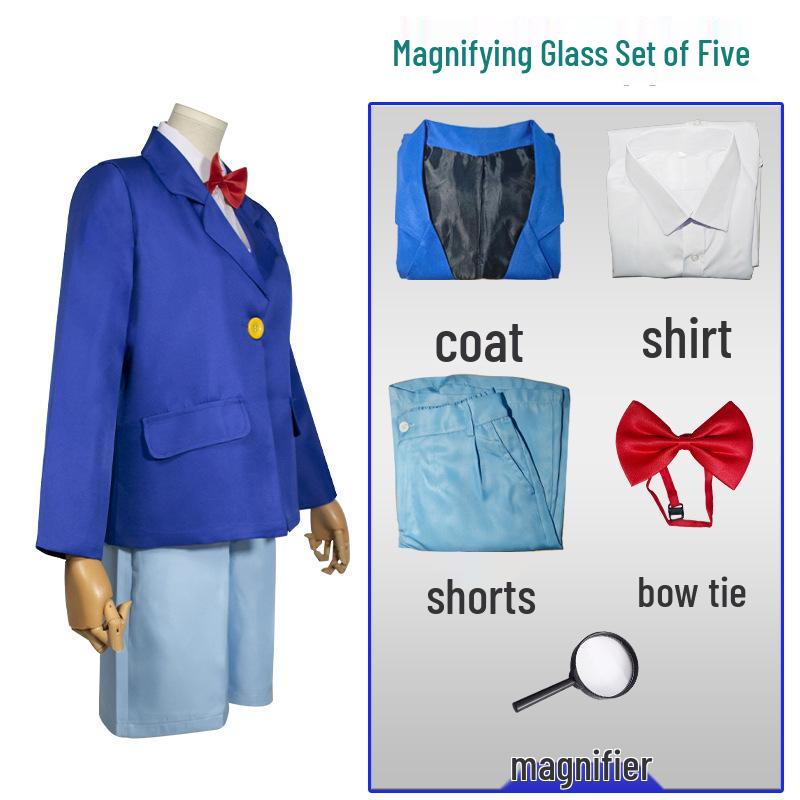 Edogawa Conan Blaues Uniform-Set - Unisex Anime Cosplay für Kinder