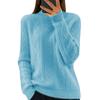 Women's Fashion Half High Neck Solid Color Knit Sweater Top Pullover Casual Sweater