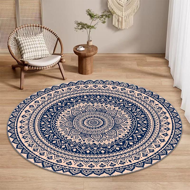 Classic Persian Ethnic Style Circular Carpet Carpet Image Floor Mat Circular Mats Living Room Bedroom Home Mat Home Decor Beauty