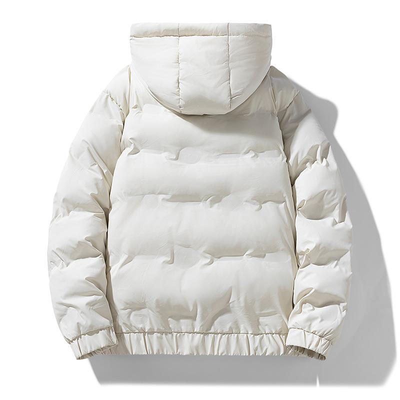 New Men's Solid Color Hooded Cotton Jacket Fashionable High-end Men's Fashion Versatile Jacket