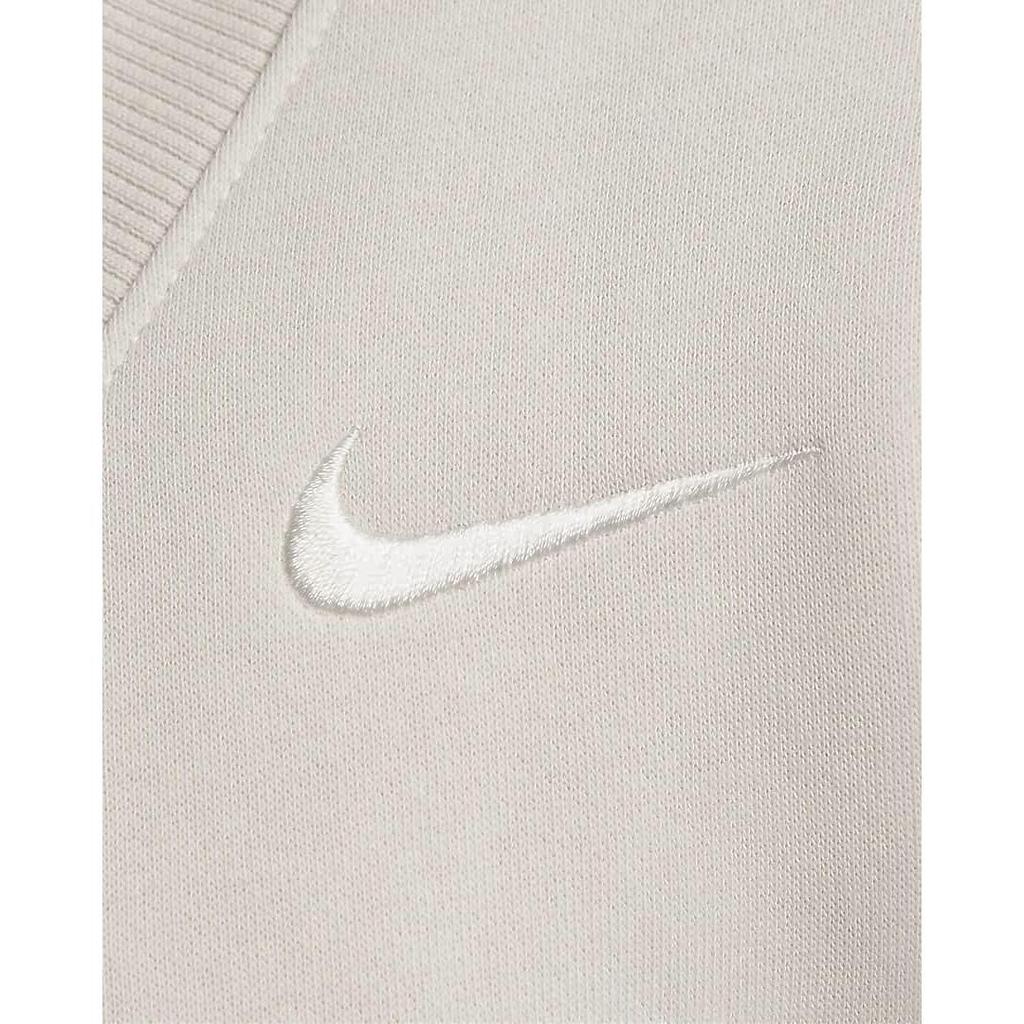 Nike Sportovní oblečení Phoenix Krátká mikina s výstřihem do V Dámské topy Béžová FN3652-104