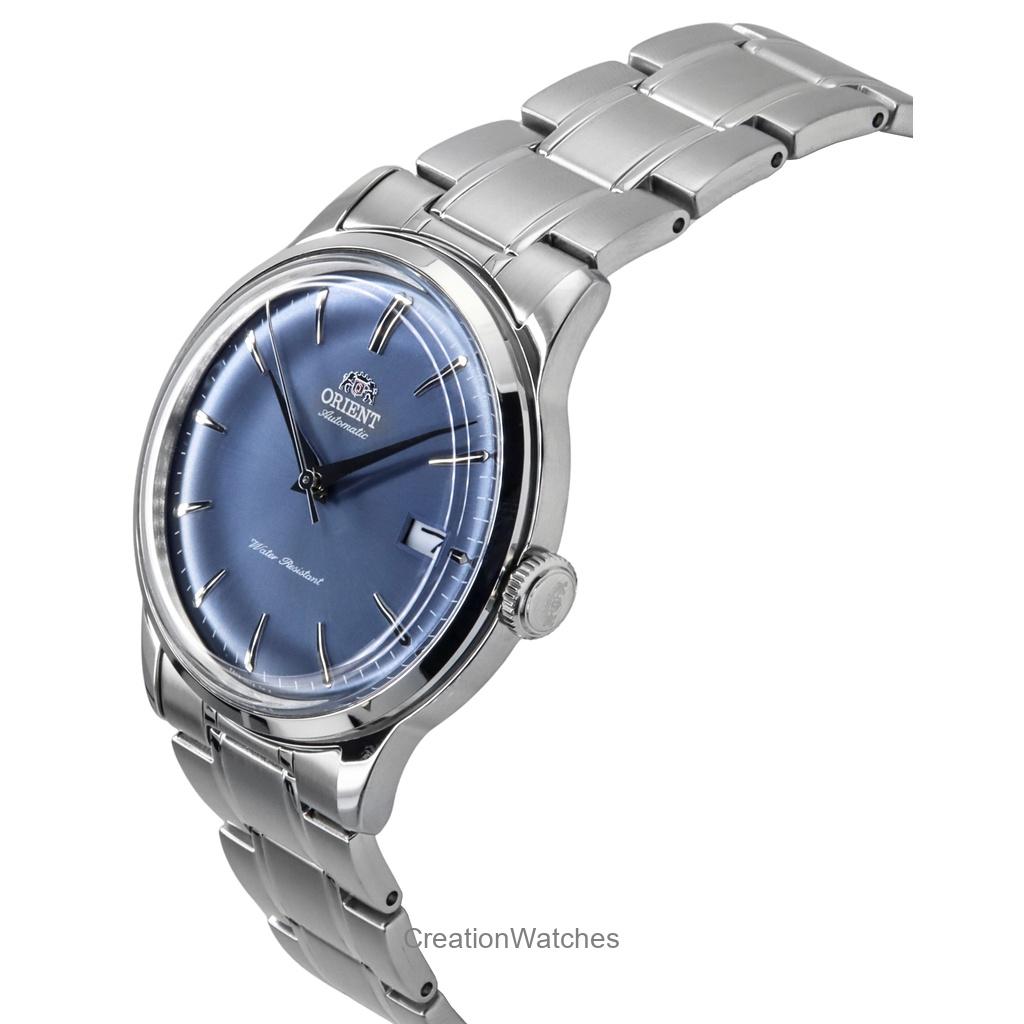 Orient Montre automatique pour homme Bambino en acier inoxydable avec cadran bleu clair RA-AC0M10L