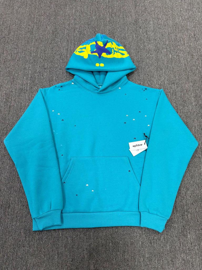 Spider Web Print Men's Heavyweight Hoodie - Trendy, Loose Fit with Plus Velvet