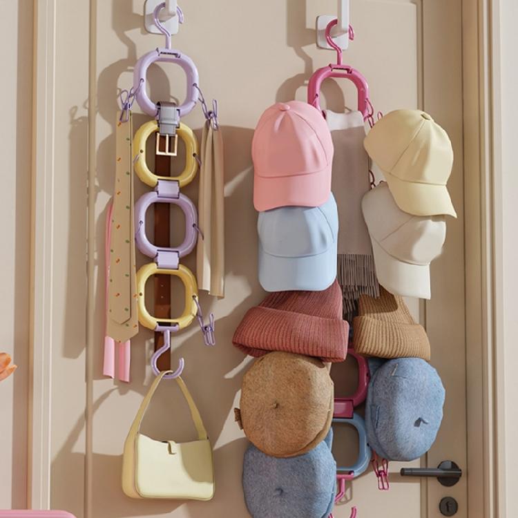 Plastic Closet Door Organizer Wall Mounted Hat Rack Space Efficient Baseball Caps Storage Solution for Bedroom Entryway