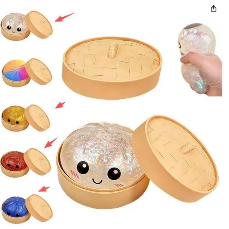 Calendario dell'Avvento a Forma di Raviolo Multicolore Fidget Toys Conto alla Rovescia di 24 Giorni Giocattolo Antistress Morbido Regali per Feste