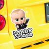 Adesivo Divertente Boss Baby Bambino a Bordo, Decalcomania in Vinile Impermeabile, Decorazione Cartoon di Avviso di Sicurezza per Paraurti Finestrino Auto