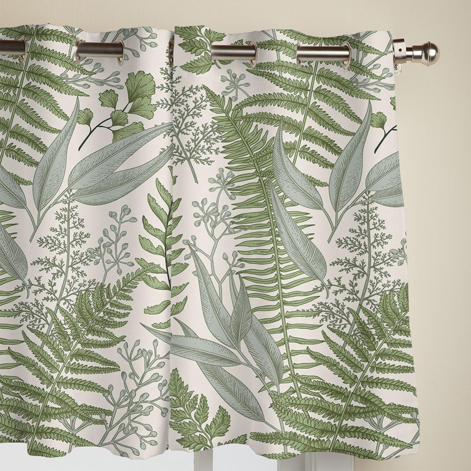 Винтажные оконные шторы с травами для гостиной — фото 4