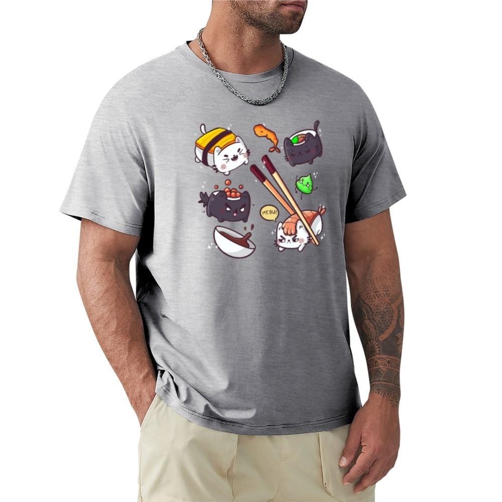 Sushi Cats T-Shirt Sweat Shirt Oversized T Shirt Short Sleeve Tee T Shirts for Men