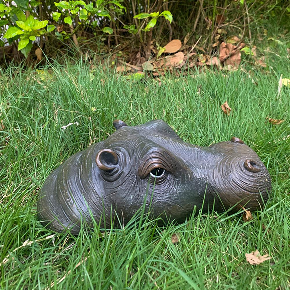 Pond Floating Decoration Hippo Shark Head Garden Pond Floating Animal Ornaments  Friendly Realistic Decorations Pool, Garden