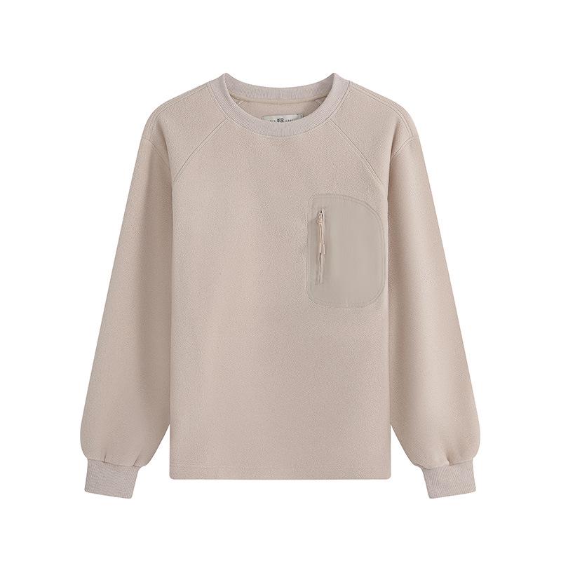 

Мужской осенне-зимний флисовый свитшот с круглым вырезом из аэрогеля - Теплый, удобный и легкий топ с длинным рукавом для ношения на открытом воздухе. XXXL