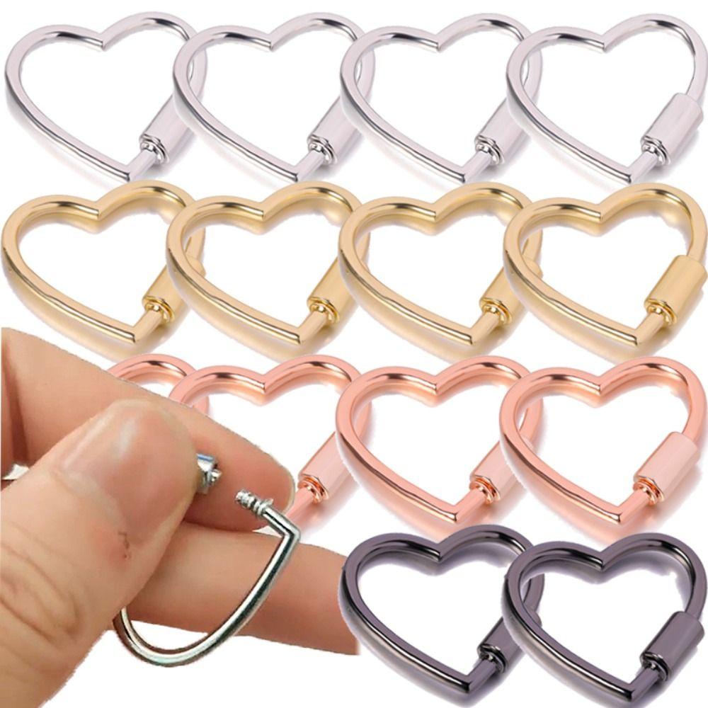 

5pcs Heart Shape Heart Shaped Opening Buckle Spring Heart Shape Spring Clasps Handbags