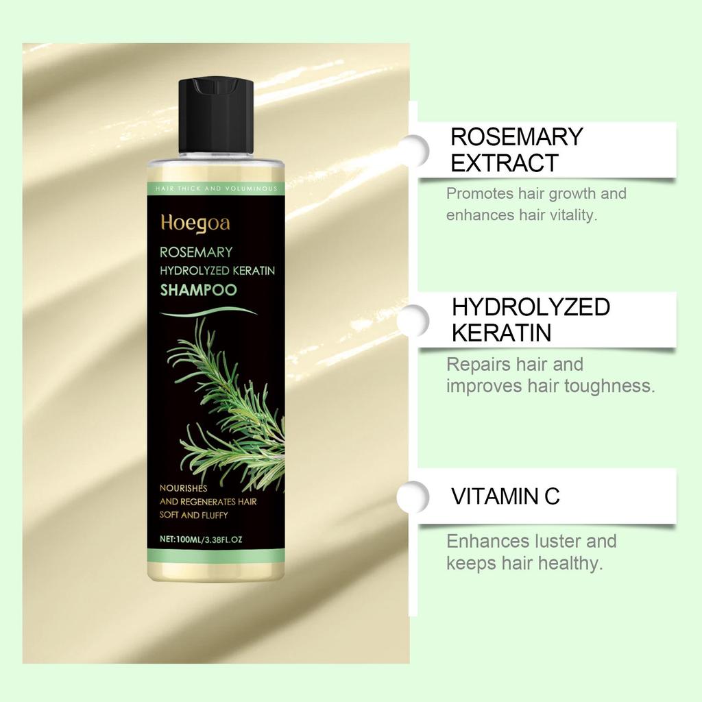 Champú de Romero Calmante para el Cuero Cabelludo Anticaspa Refrescante Aporta Volumen Reparador de Puntas Abiertas Aceite Vegetal Control de Grasa Nutrición Champú para el Cabello