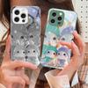 Cute Pink Twin Rabbits For iPhone 16 E 15 14 13 Plus 12 Mini 11 Pro Max XR Xs Max X 7 8 6 6S 2022 Tempered Glass Phone Case