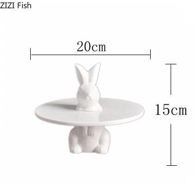 BRRabbit Shape Ceramics Cake Tray Wedding Party Dessert Display Stand Fondant Cake Decorating Tools Home Decorating ToolsEY