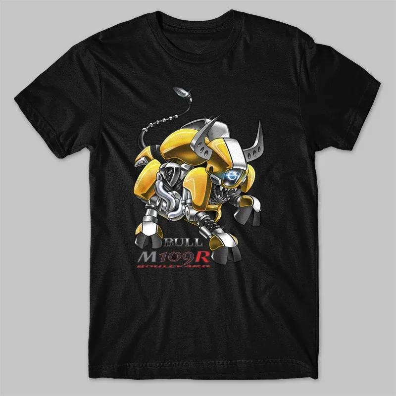 Classic Japanese O-Neck Short Sleeve Casual Mens T-shirt Motorcycle Boulevard M109R Bull Inspired T-Shirt 100% Cotton Size S-5XL