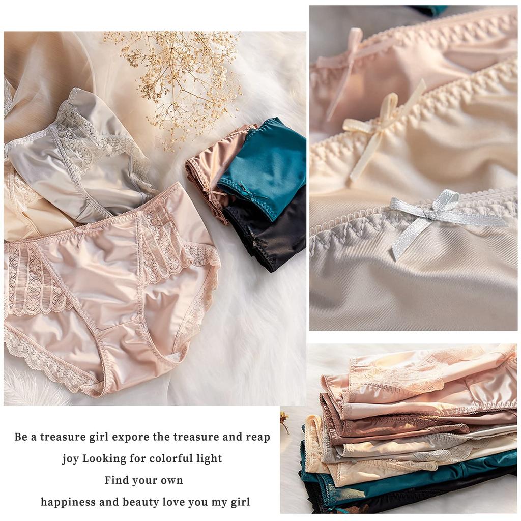 VICHERIA Made with Shiny and with Lace these Sexy Panties are Super Cute and Women's Underwear, Luxurious, Material, Soft, Moisture-Wicking,