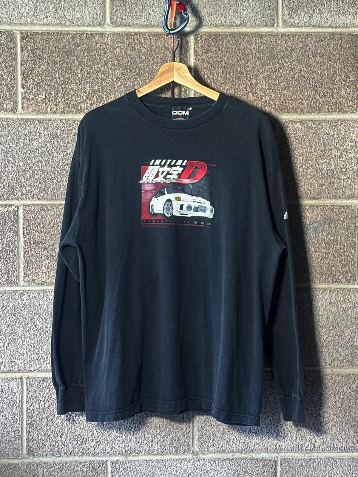 

Vintage Rare Initial D Anime Shirt Size XL Odm Tag Long Sleeve 90s M
