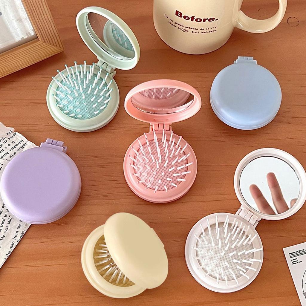 Macaron Mini Brush Hand Mirror