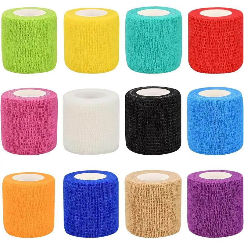 Colorful Self Adhesive Elastic Sports Bandage Wrap Joints Limbs Protection Athletic Injury Tape Compression Strap Medical Gauze
