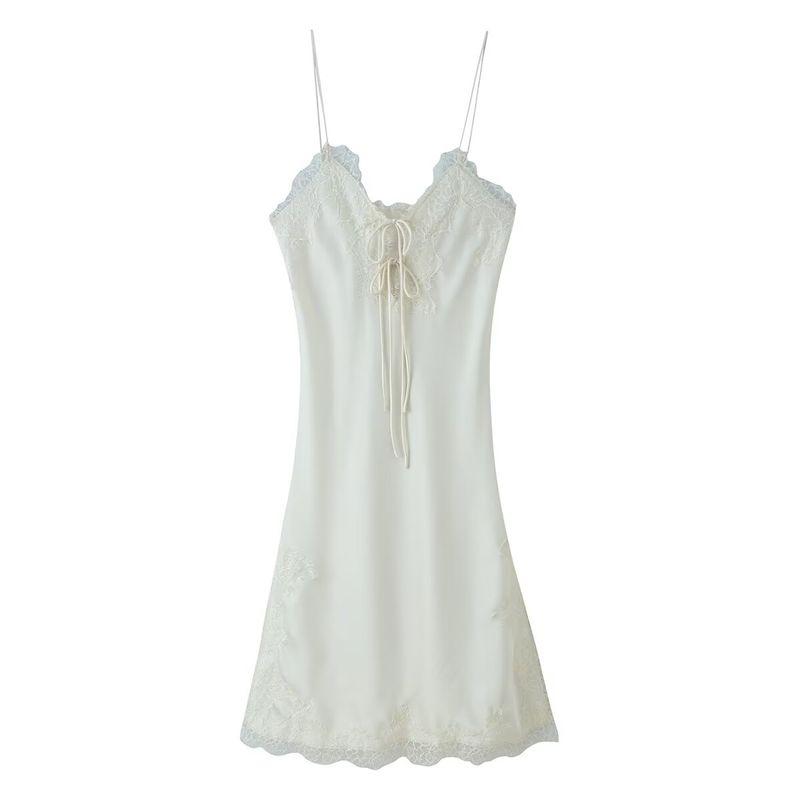 

Za Foreign Trade New Women clothes ZR Western Style Fashion Street Sexy Lace Sling Dress 5919241 Beige L