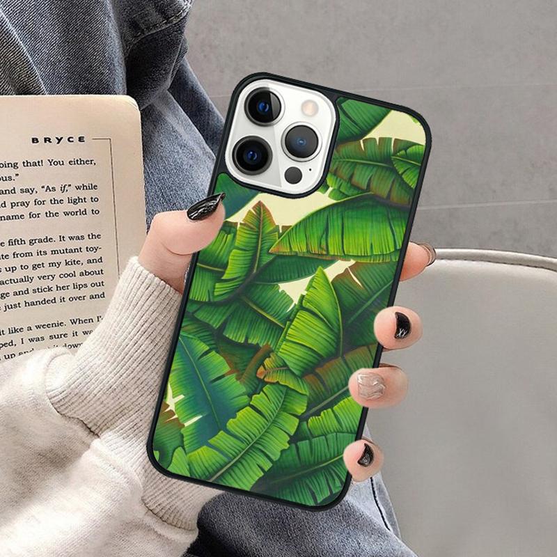 Tropical Palm Tree Banana Leaf Phone Case for iPhone 17 Air 16 16e 15 Plus for Apple 13 11 12 14 Pro Max Cover coque