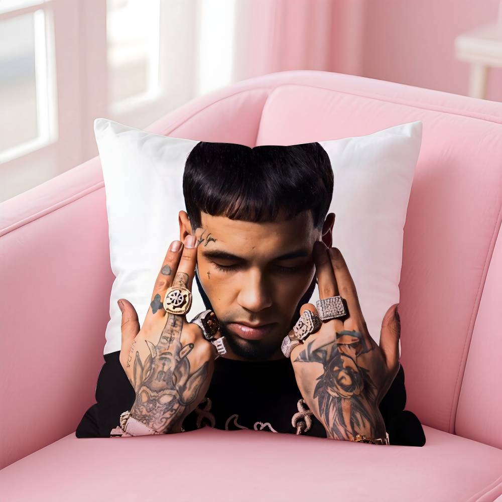 Rapper A-Anuel Aa Pillow Case Anti-Dustmite Pillowcase Invisible Zipper Silky Short Plush Sofa Cushion Cover