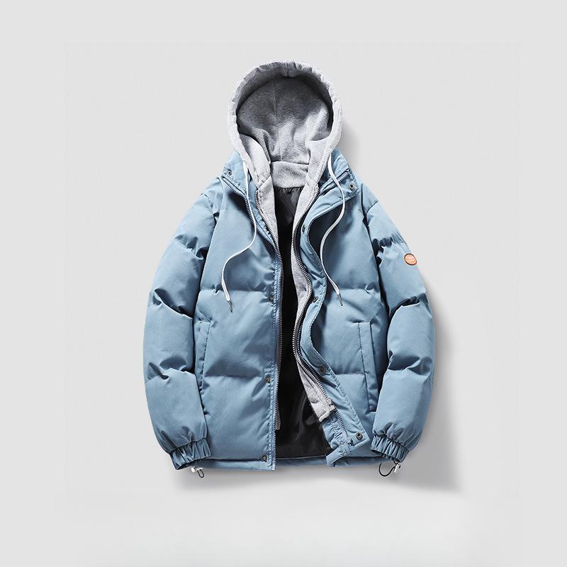 New Men's Padded Jacket Korean Version Loose Large Size Hooded Thickened Warm Casual Padded Jacket