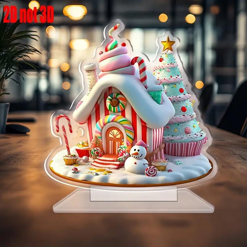 1 piece of acrylic decoration for Christmas candy houses, ideal for bedrooms and offices, suitable for Christmas decoration