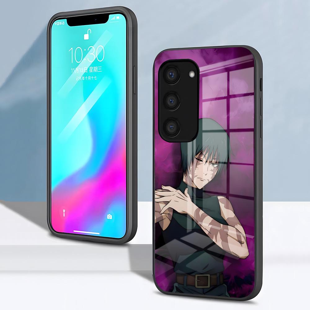 

Чехол для телефона Maki Zenin Jujutsu Kaisen для Samsung S26 S25 S24 FE S23 S22 S21 Plus S20 Ultra Note20Ultra Черная стеклянная крышка Galaxy S26